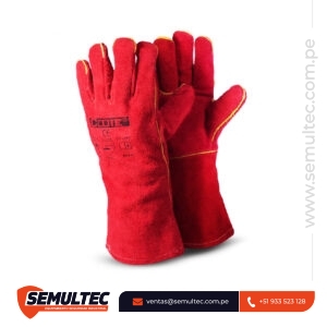 Guante Industrial Clute Rojo de Carnaza