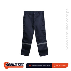 Pantalón de Seguridad Drill Azul Marino - Indumentaria Industrial con Cinta Reflectiva